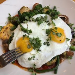 Gluten-free eggs and veggies from Messhall Kitchen